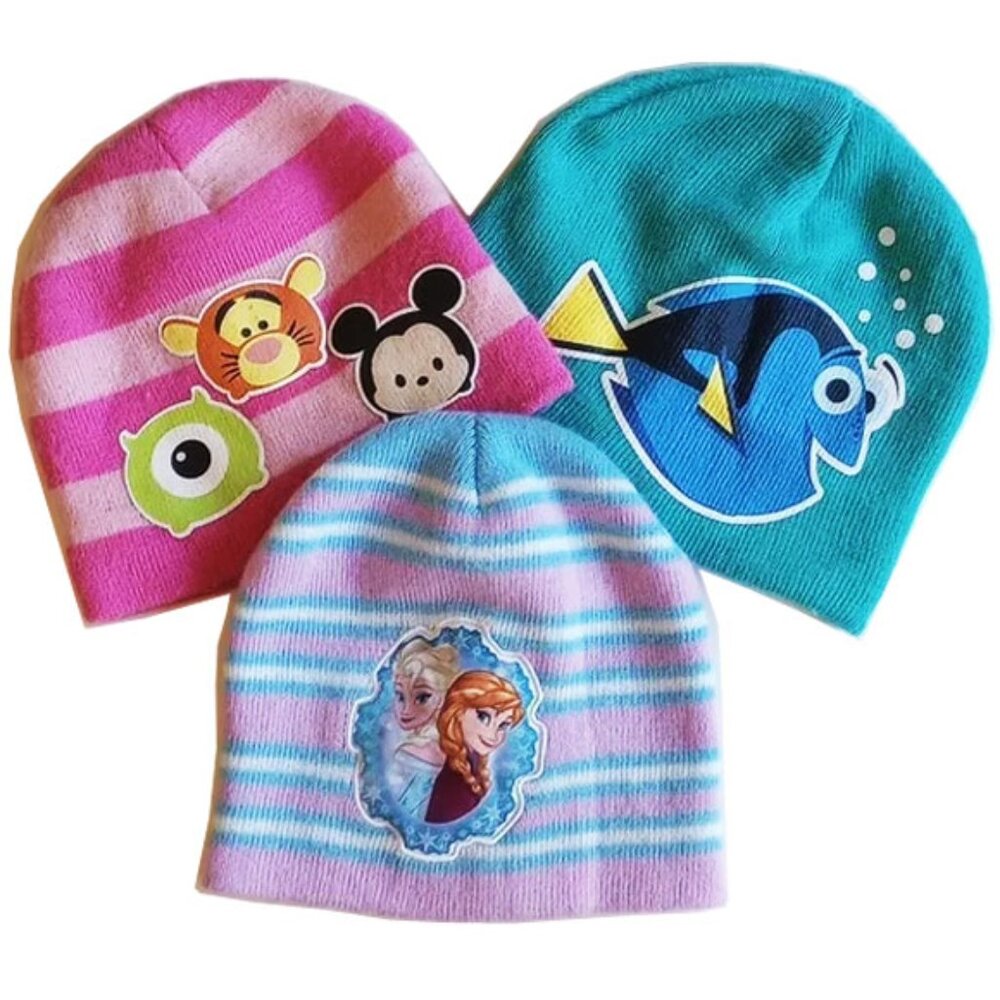 Set of 3 Disney Soft Beanie Caps Dory Tsum Tsum Princess